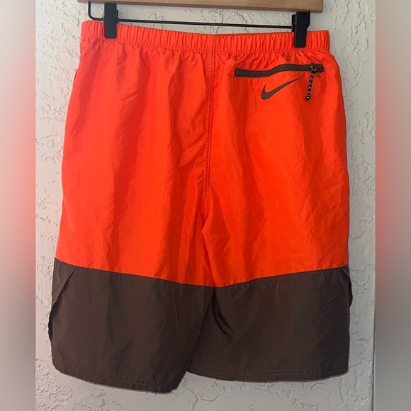 Nike Two-Tone Bright Orange and Brown Swim Trunks - Picture 5 of 8